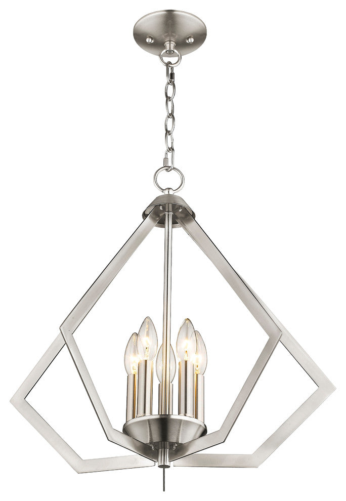 Prism 5-Light Chandelier, Brushed Nickel