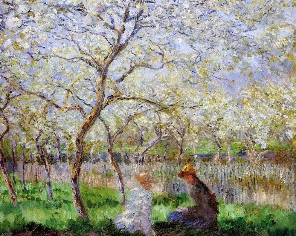 Claude Oscar Monet Springtime, Gallery Wrapped Canvas Print, 20"x25"