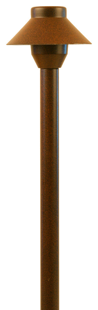 Small Hat Path Light Low Voltage Landscape Lighting, Rust, Led