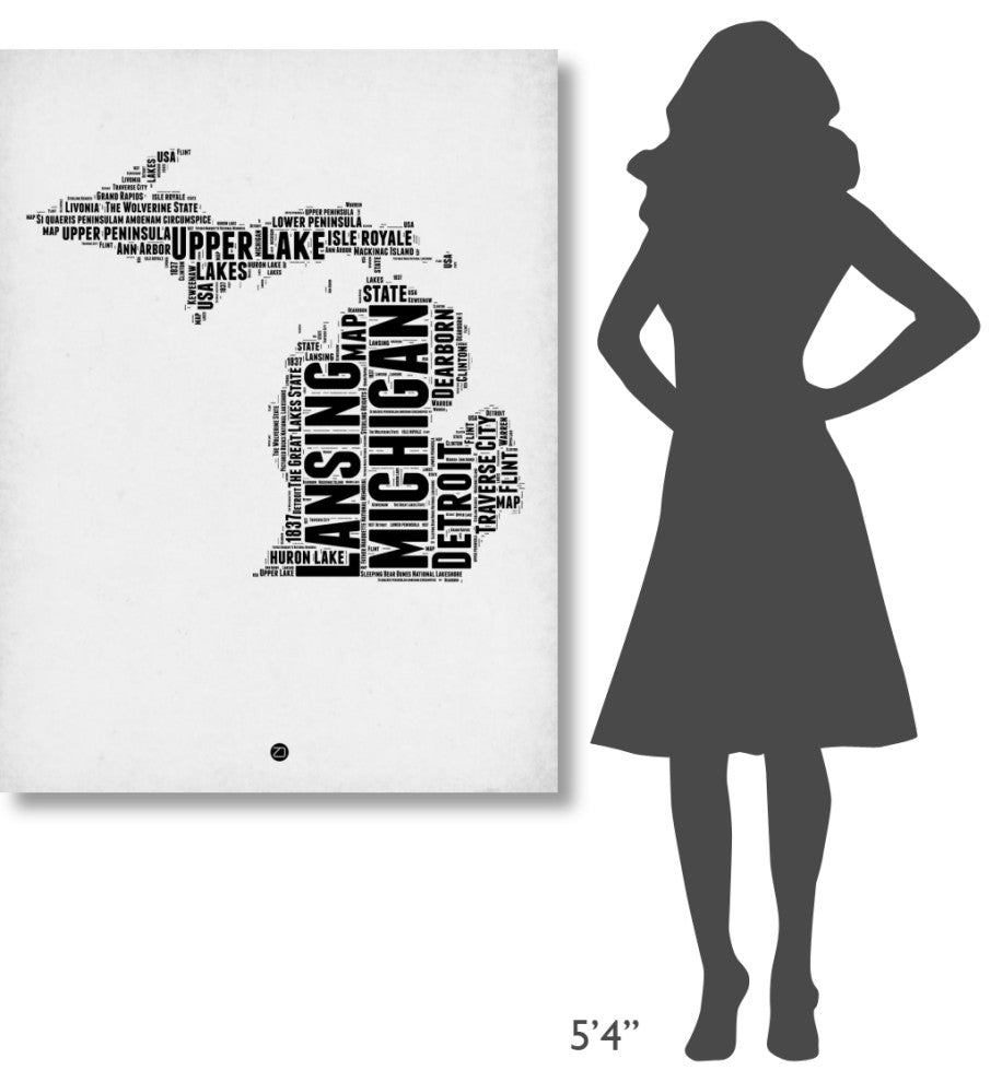 "Michigan Word Cloud 2" Fine Art Print