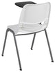 Ergonomic Shell Chair With Right Handed Flip-Up Tablet Arm, White/Right