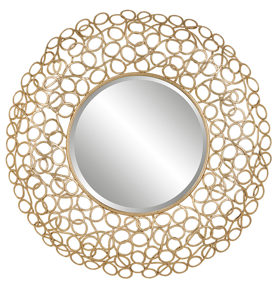 Uttermost 09850 Swirl Round Gold Mirror