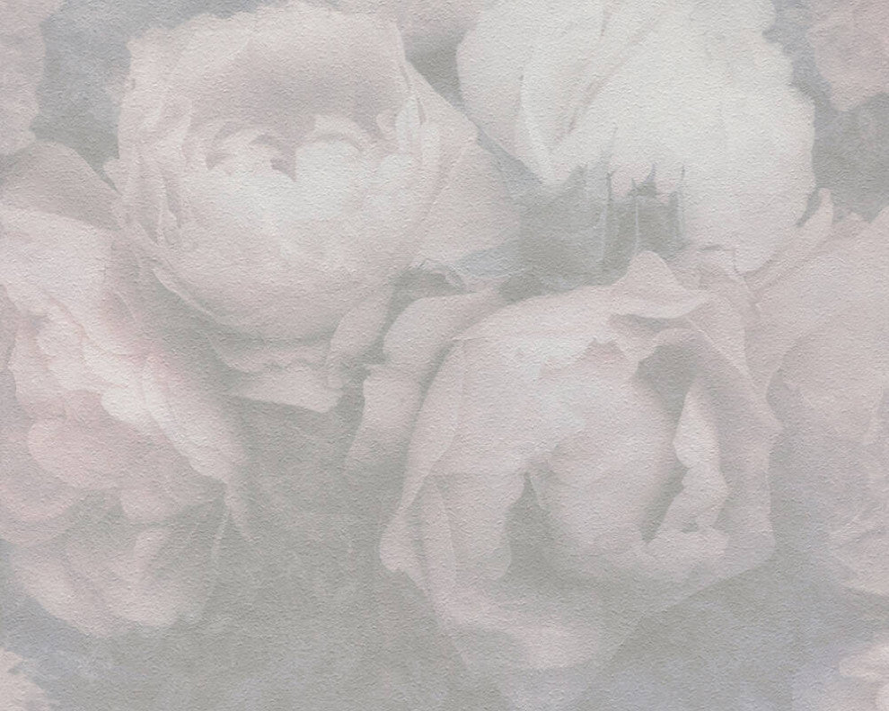 Floral Textured Wallpaper Featuring Peonies, 373923