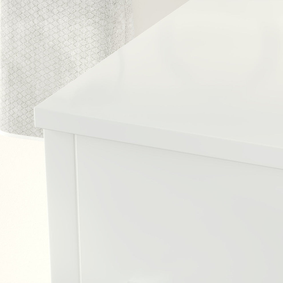 The Pullman Bathroom Vanity, White, 96", Double Sink, Freestanding