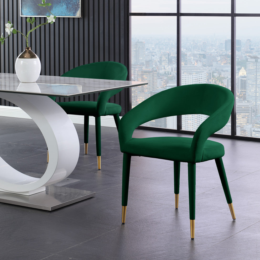 Destiny Dining Chair, Green, Velvet