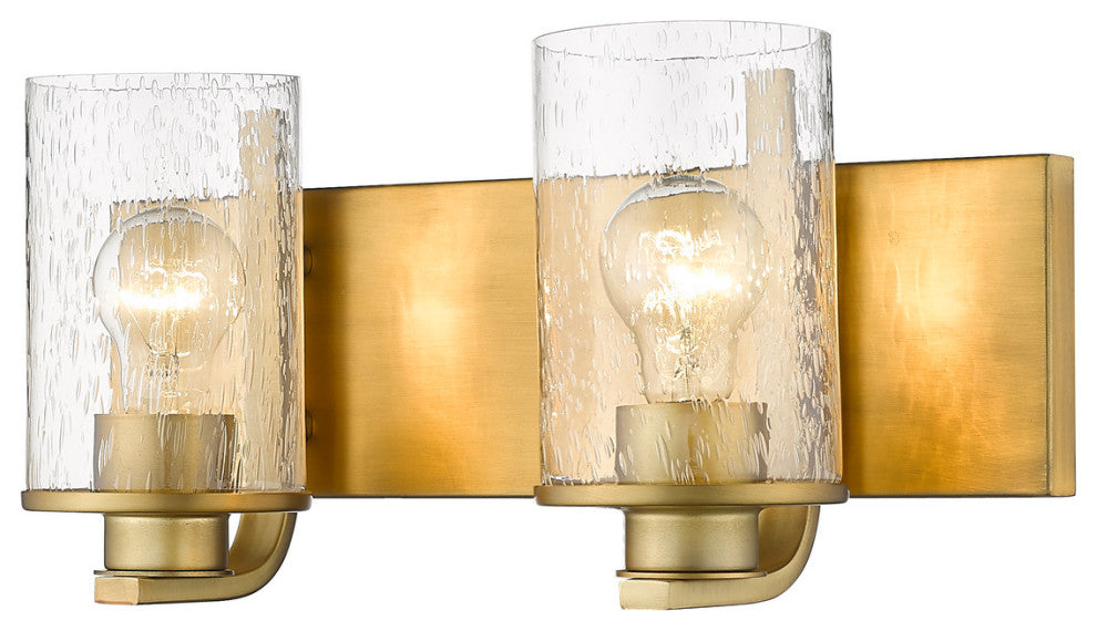 Zlite 492-2V-OBR 2-Light Vanity, Clear Seedy