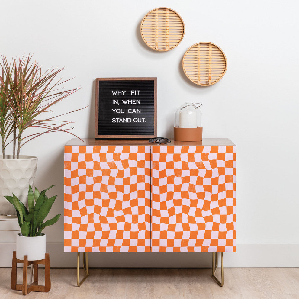 Avenie Warped Checkerboard Credenza
