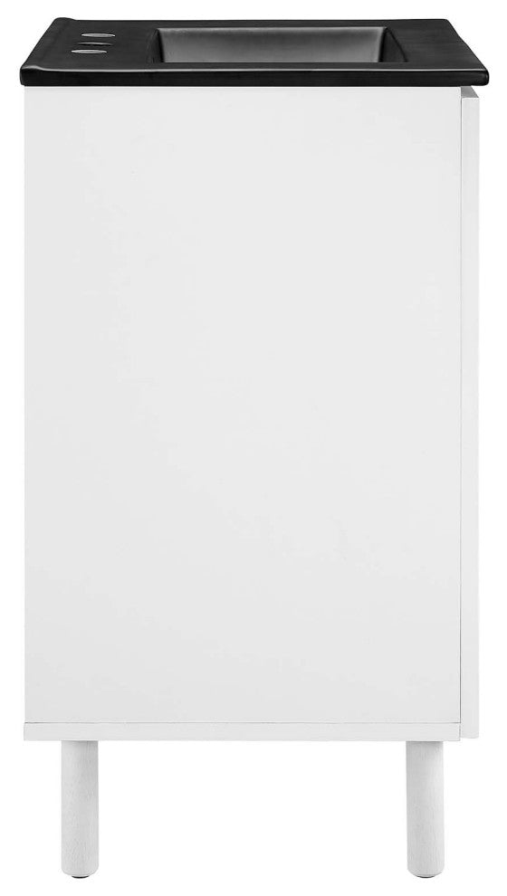 Calla 24" Perforated Metal Bathroom Vanity - Black White