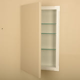 Gables Slab Panel Frameless Recessed Bathroom Medicine Cabinet 14x18, White Enam