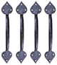 Colonial Black Wrought Iron Pull Handles, Set of 4