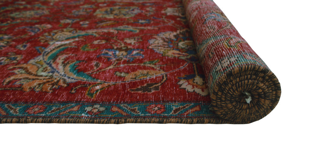 Fine Vintage Distressed Asuman Red Rug