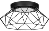 Geodesic LED Matte Black Modern Flush Mount Light