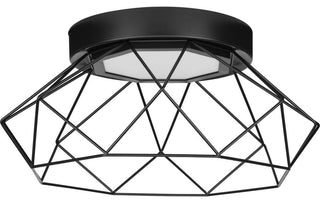 Geodesic LED Matte Black Modern Flush Mount Light