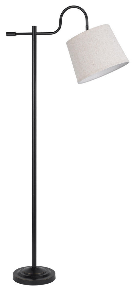 63" Bronze Adjustable Traditional Shaped Floor Lamp With Gray Square Shade