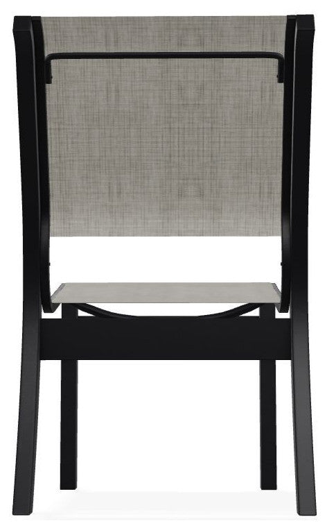 Leeward Sling Stackable Outdoor Dining Chair, Smoke/Black