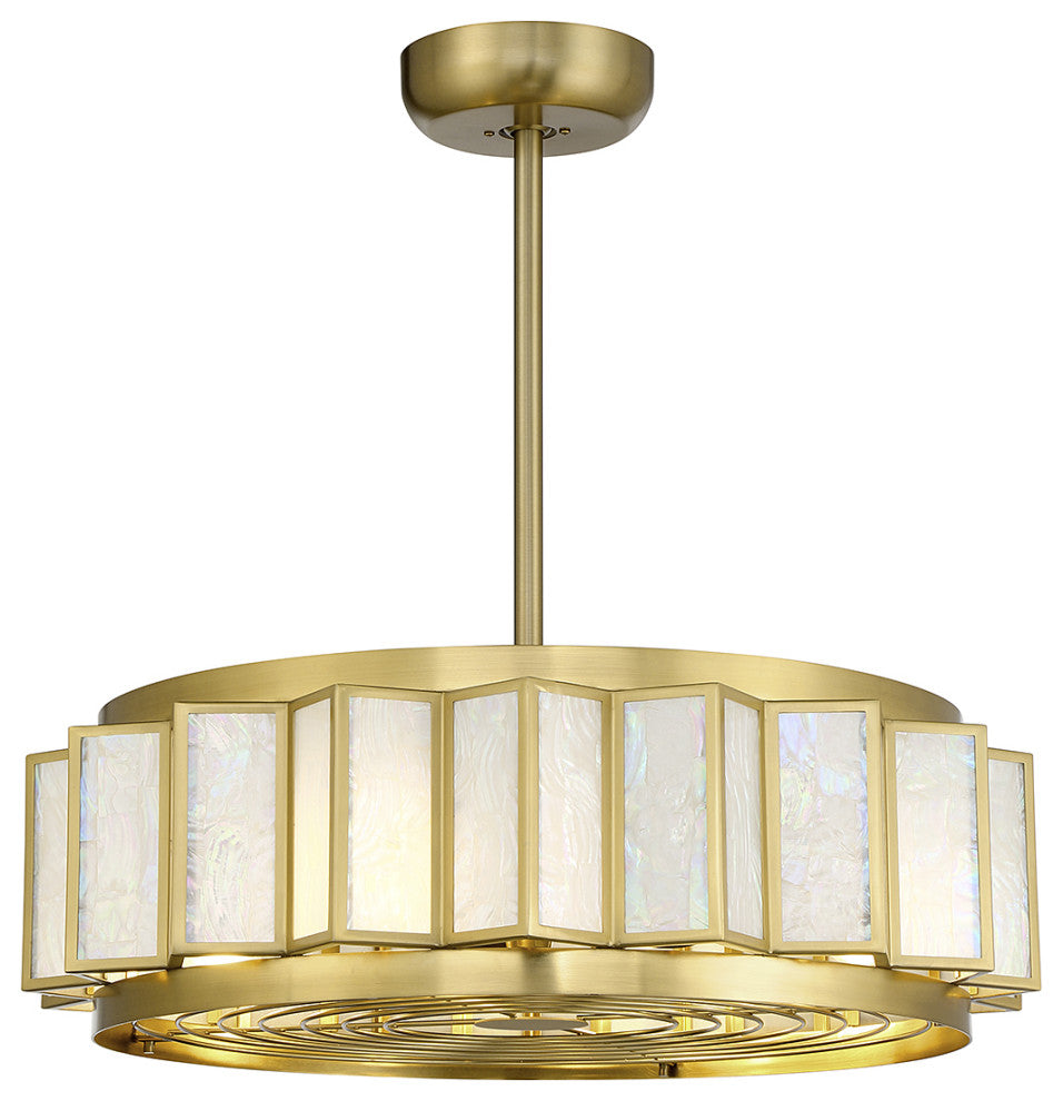 Gideon 4-Light LED Fan D'Lier, Warm Brass