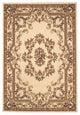 HomeRoots 5'x8' Ivory Machine Woven Hand Carved Floral Medallion Indoor Area Rug