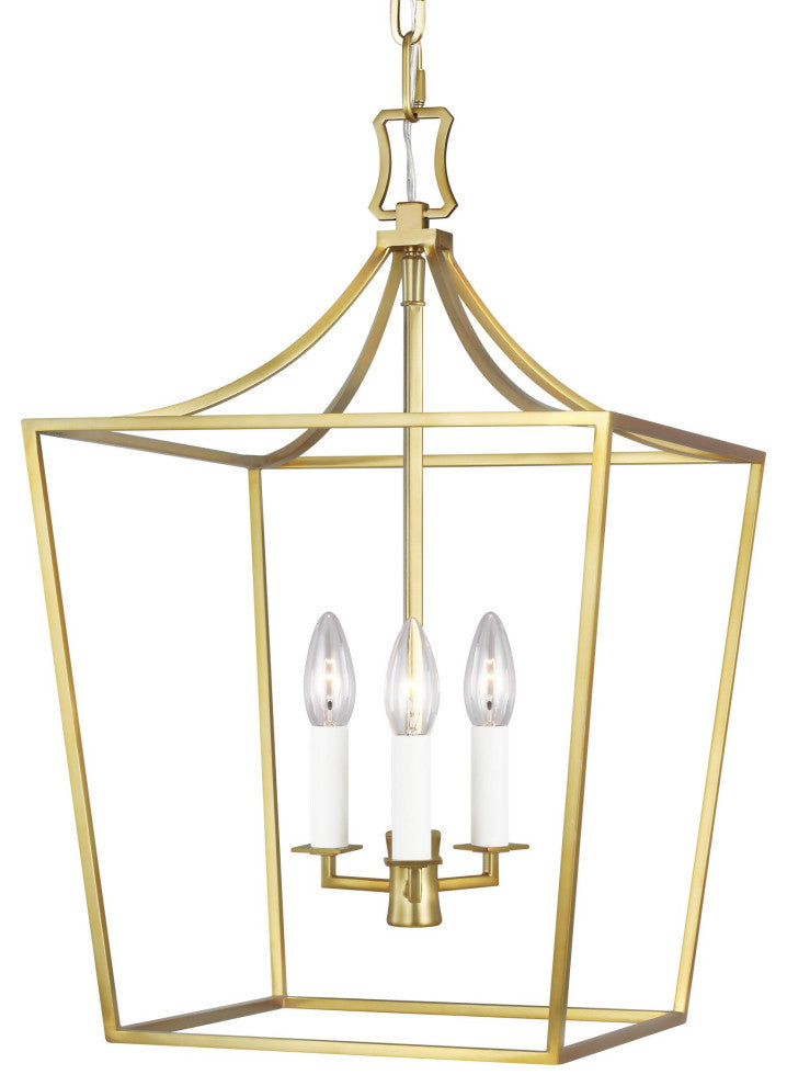 Southold Small Lantern, Burnished Brass