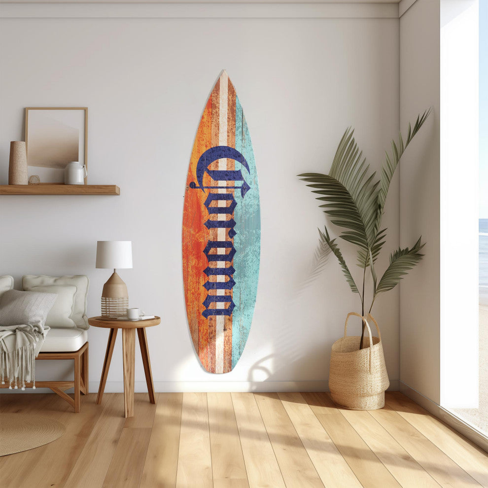 Licensed Corona Color Wood Tones Surfboard Plaque Wall Sign, 60"x15"