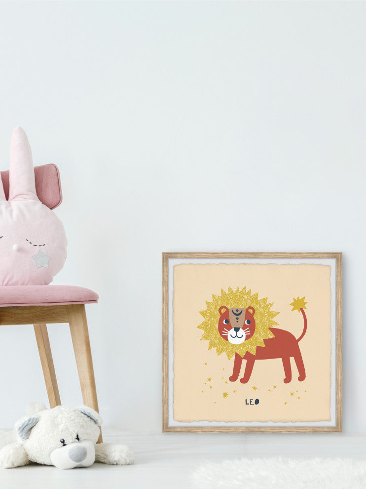 "Leo" Framed Painting Print, 18x18