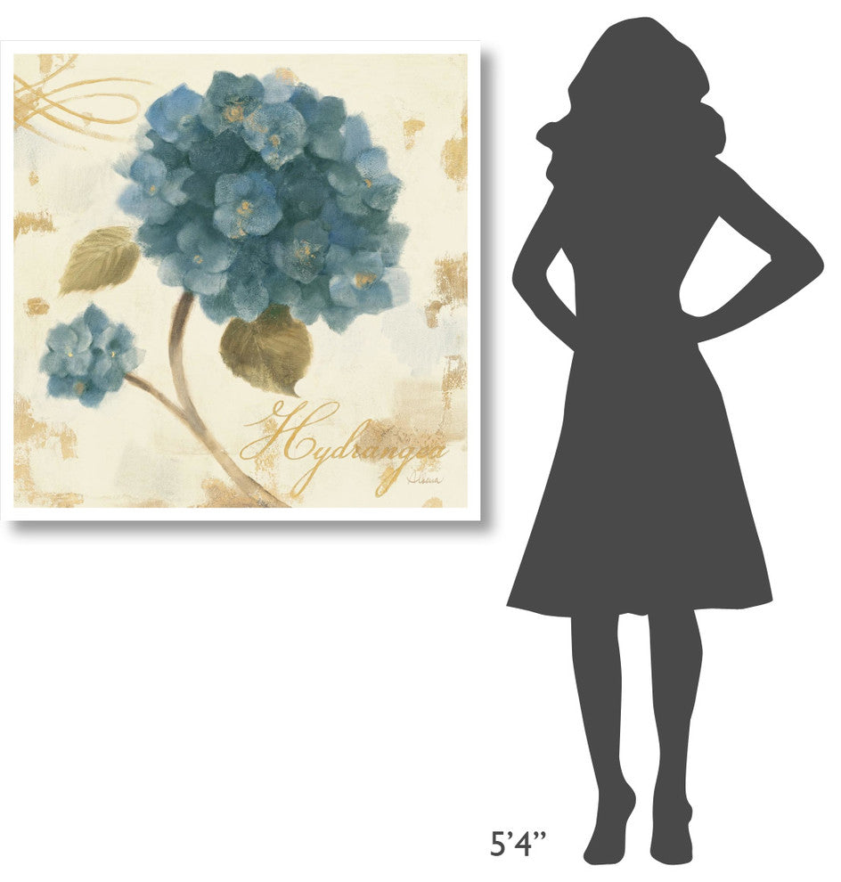 "Abundant Teal Hydrangea I" Digital Paper Print by Albena Hristova, 38"x38"