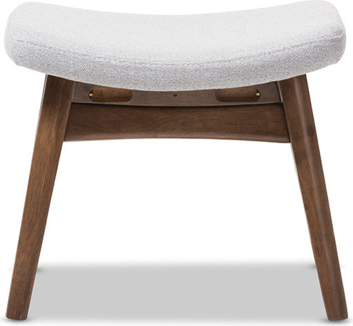 Vera Light Gray Fabric Upholstered Ottoman