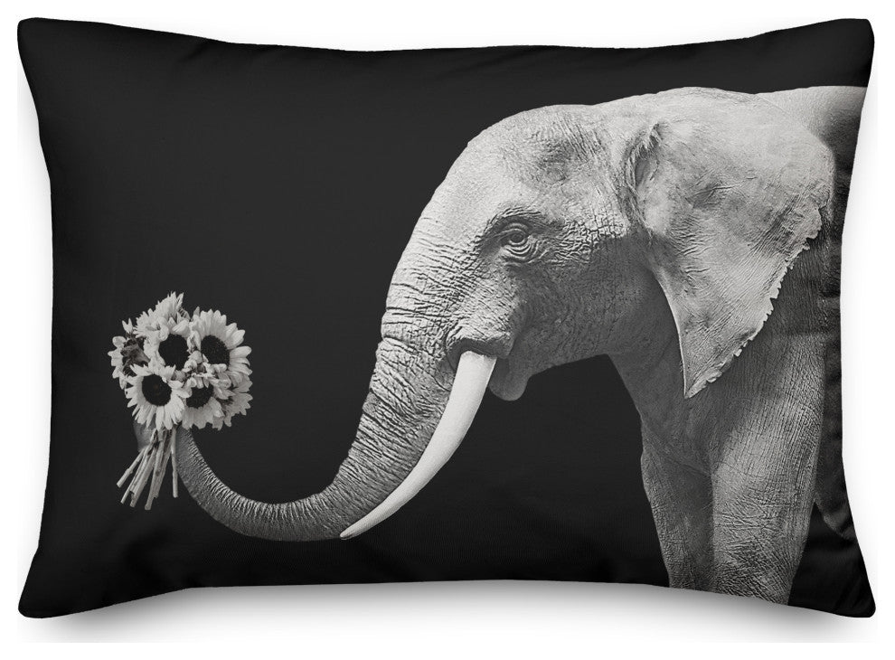 Elephant Bouquet 14"x20" Spun Poly Pillow