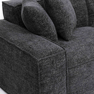 Mindy Chenille Basketweave Modular Sectional, Charcoal