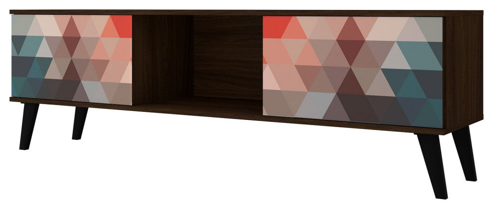 Doyers 62.20 TV Stand in Multi Color Red and Blue
