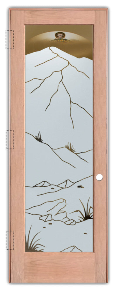 Interior Prehung Door or Interior Slab Door - Mountains Foliage - Cherry -...