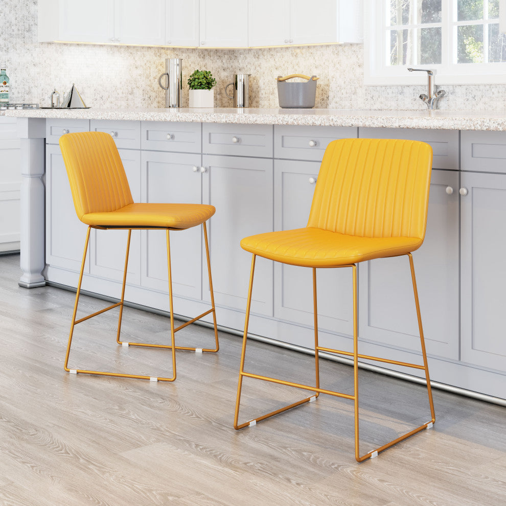 Mode Counter Chair, Set of 2 Yellow