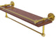 Dottingham 22" Wood Shelf with Gallery Rail and Towel Bar, Polished Brass