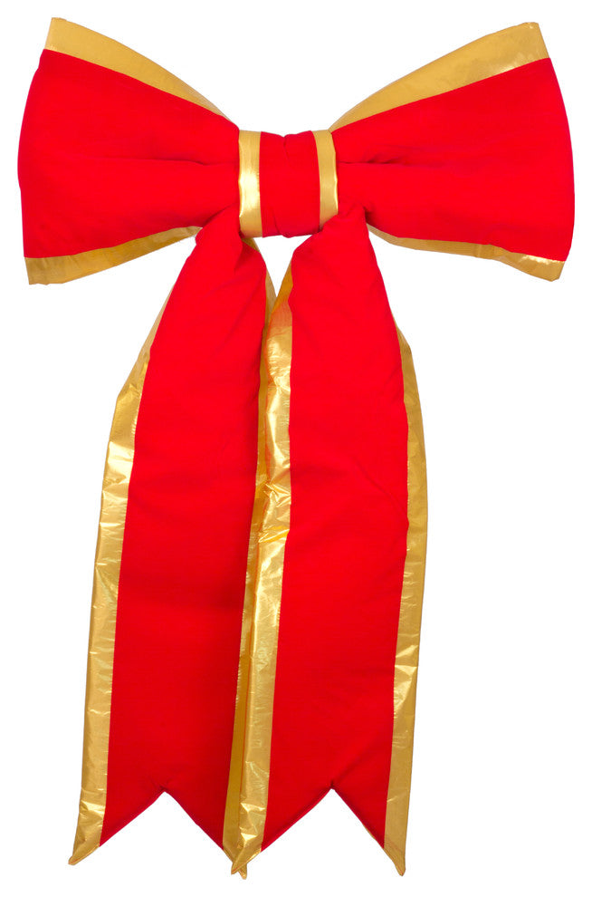 36" Bow Red With Gold Trim