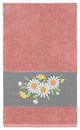 Linum Home Textiles Turkish Cotton Daisy Embellished Bath Towel, Tea Rose