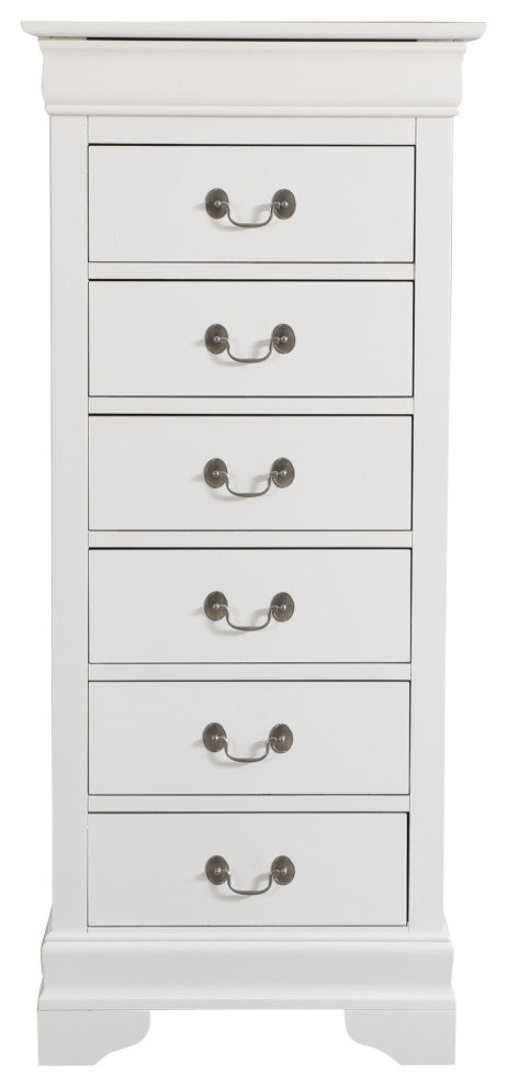 Louis Phillipe White 7 Drawer Chest of Drawers (22 in L. X 16 in W. X 51 in H.)