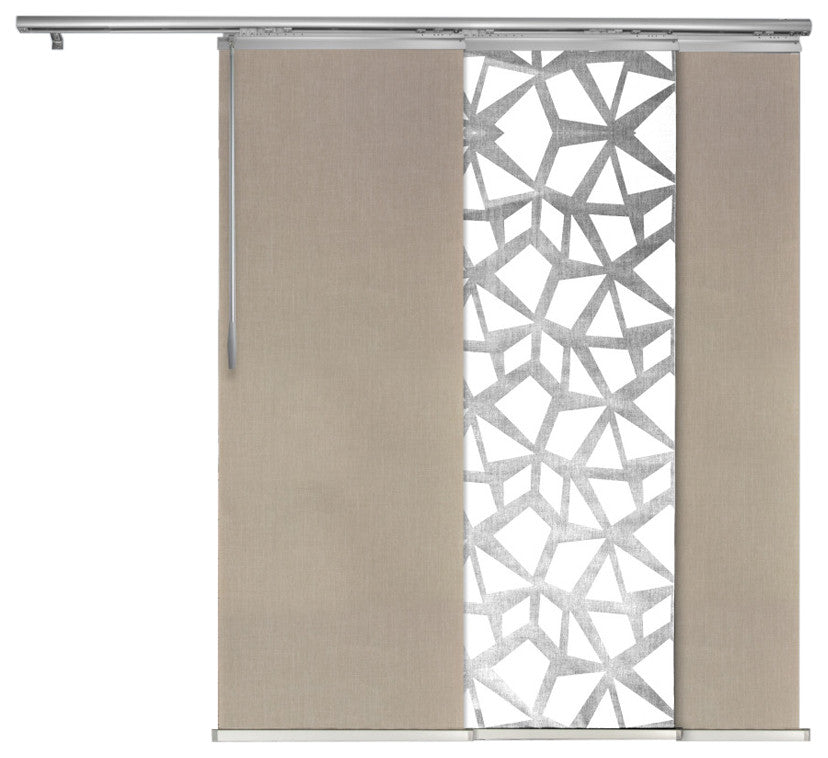 Scattered-Alabaster Panel Track Room Divider Vertical Blinds 94"Hx36-66"W
