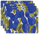 Sunset Tulip Floral Print Placemats, Set of 4, Blue, 18"x14"