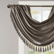 Madison Park Elena Silky Sheer Window Valance with Tassels, Bronze, Brown