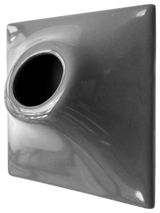 Modern Wall Planter, Node 12", Large, Ceramic, Dark Gray