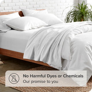 Bare Home 1800 Microfiber Sheet Set, White, Split Cal King