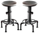 Set of 2 Counter Height Chair, Antique Black and Natural Tone