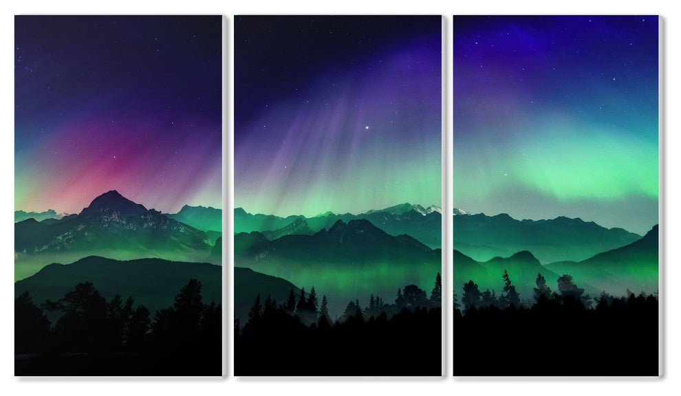 Stupell Ind. Borealis Dreams Triptych Wall Plaque Set, 3pc, each 11x17