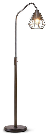 Midtown LED Vintage Dimmable Arch Floor Lamp, Dark Bronze/Wire