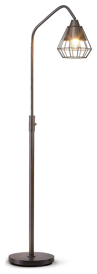 Midtown LED Vintage Dimmable Arch Floor Lamp, Dark Bronze/Wire