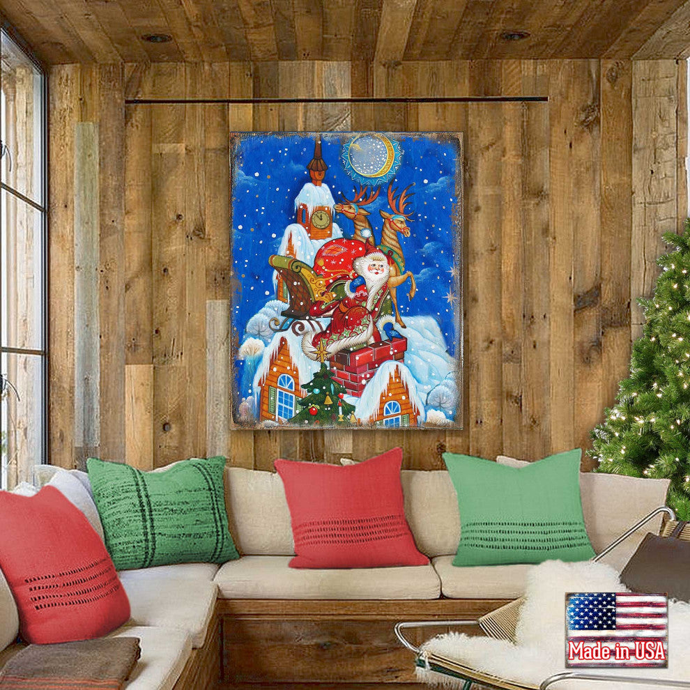 Special Delivery Santa Wooden Wall Art, X-Large 36x24