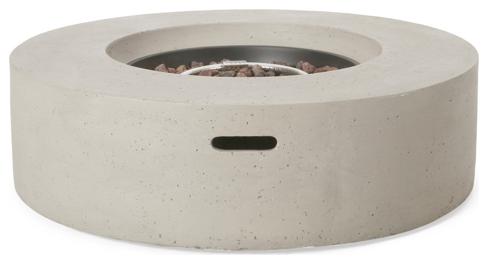 Hearth Outdoor 50,000 BTU Circular Fire Pit, No Tank Holder, Light Gray