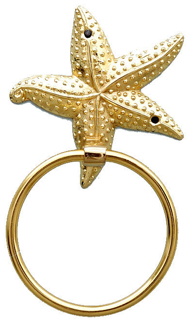 Brass Starfish Towel Holder 9"