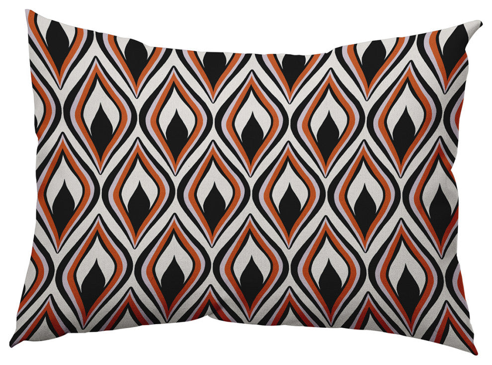 Feathers Accent Pillow, Black, 14"x20"