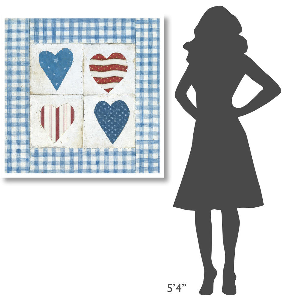 "Americana Hearts II" Digital Paper Print by David Carter Brown, 38"x38"