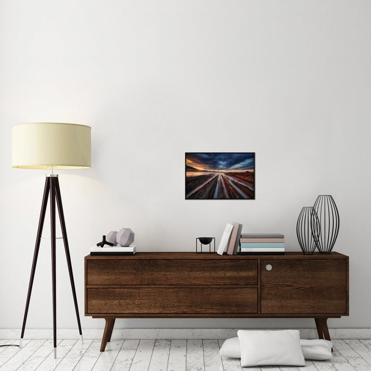 "Zumaia Flysch 6" Framed Canvas Giclee by Juan Pablo De, 23x16"